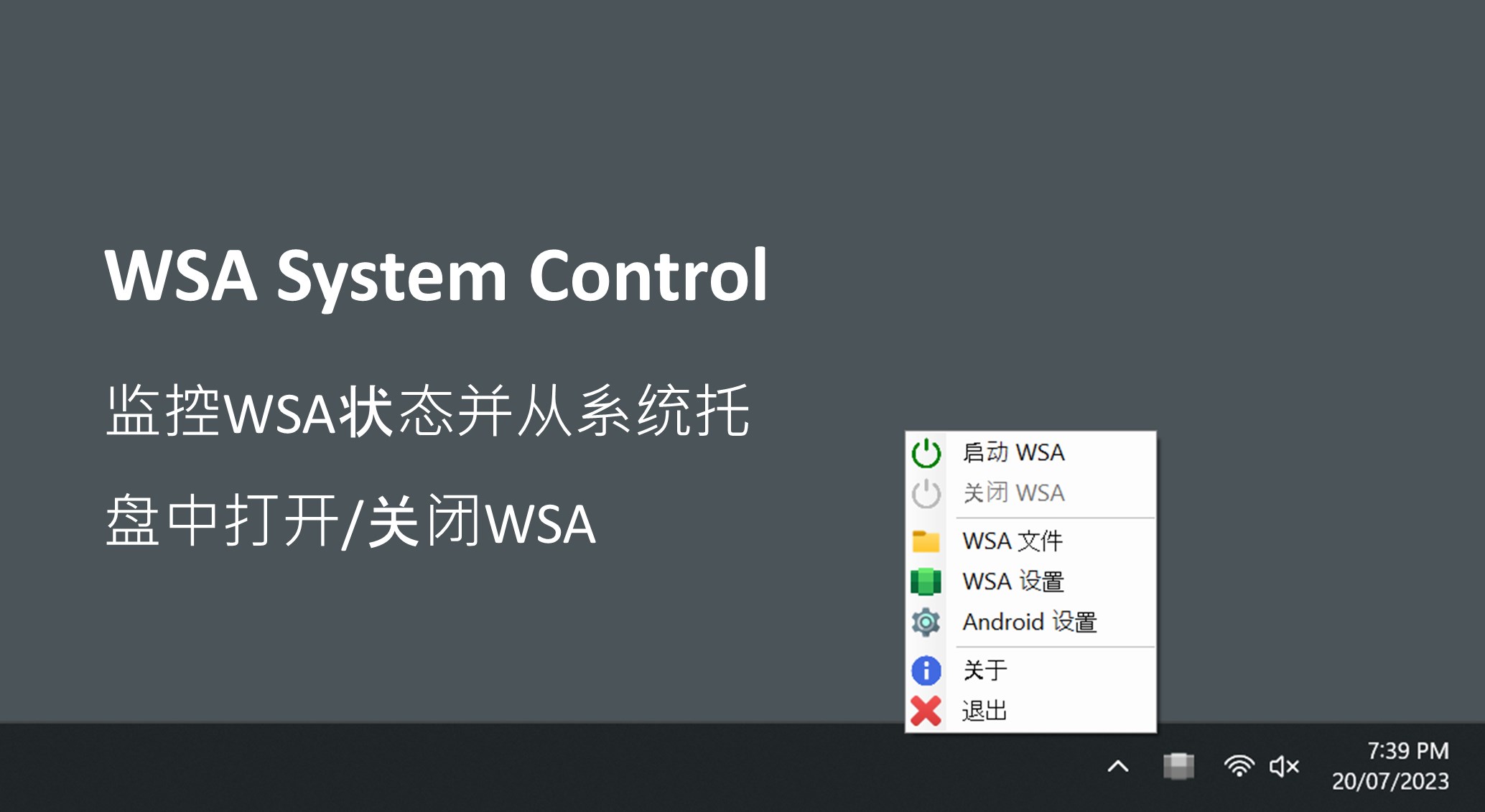 WSA System Control下载 - WSA System Control电脑应用下载 | 电脑好玩网