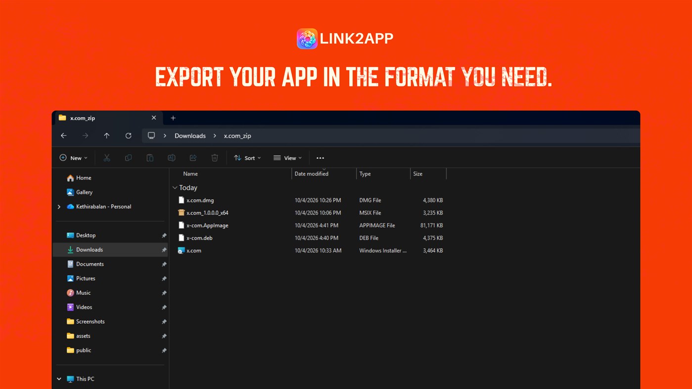 #4. Link2App (Windows) di: OXD