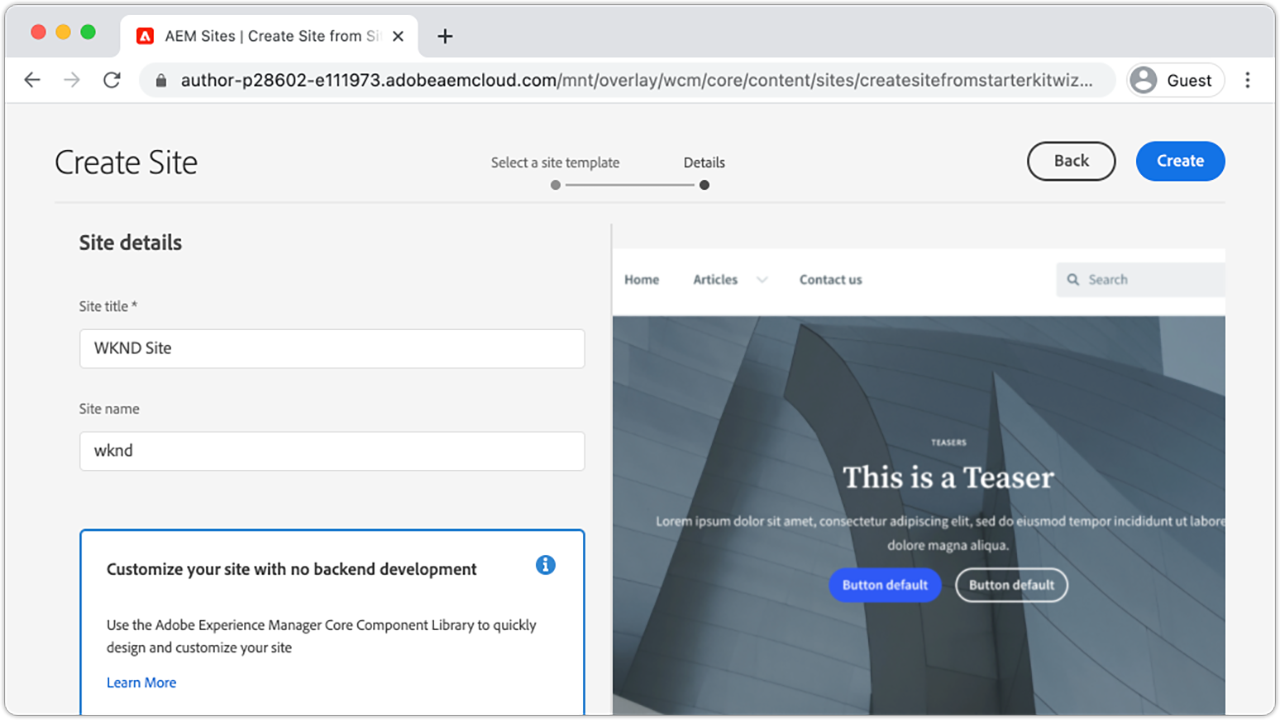 Snapshot 3 of Adobe Experience Manager