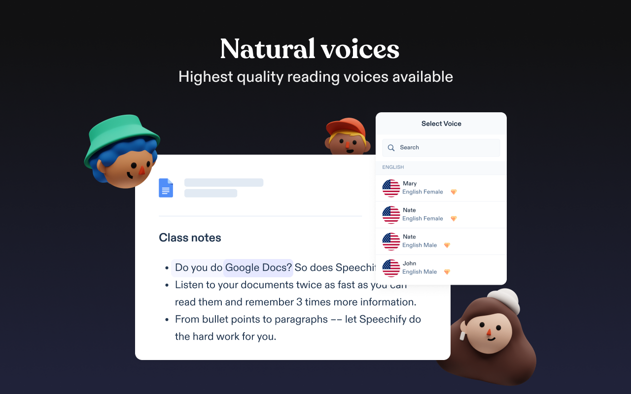 Speechify text to speech voice reader for edge