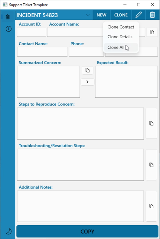 #4. Support Ticket Template (Windows) Podle: Banana Boat Software