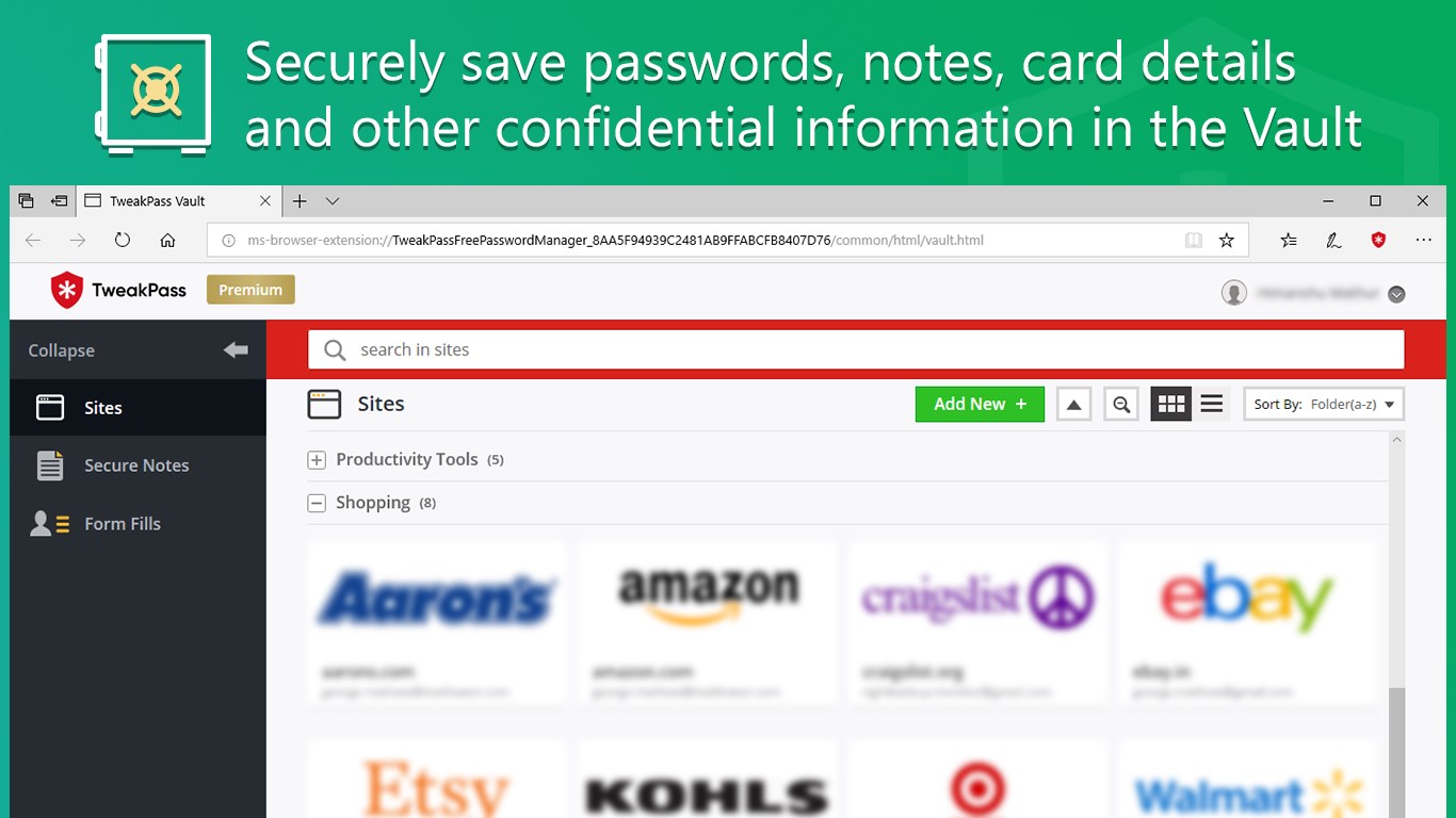 TweakPass: Free Password Manager