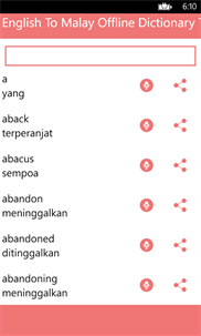 English To Malay Offline Dictionary Translator screenshot 2