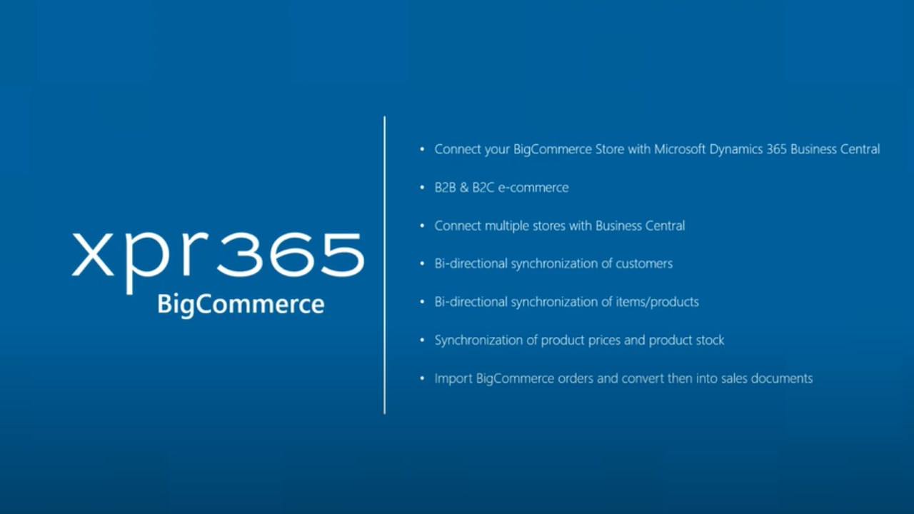 Snapshot 1 of XPR365 BigCommerce