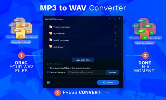 MP3 To WAV Converter. screenshot 1