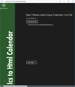 iCalendar (ICS) to Html Calendar screenshot 1