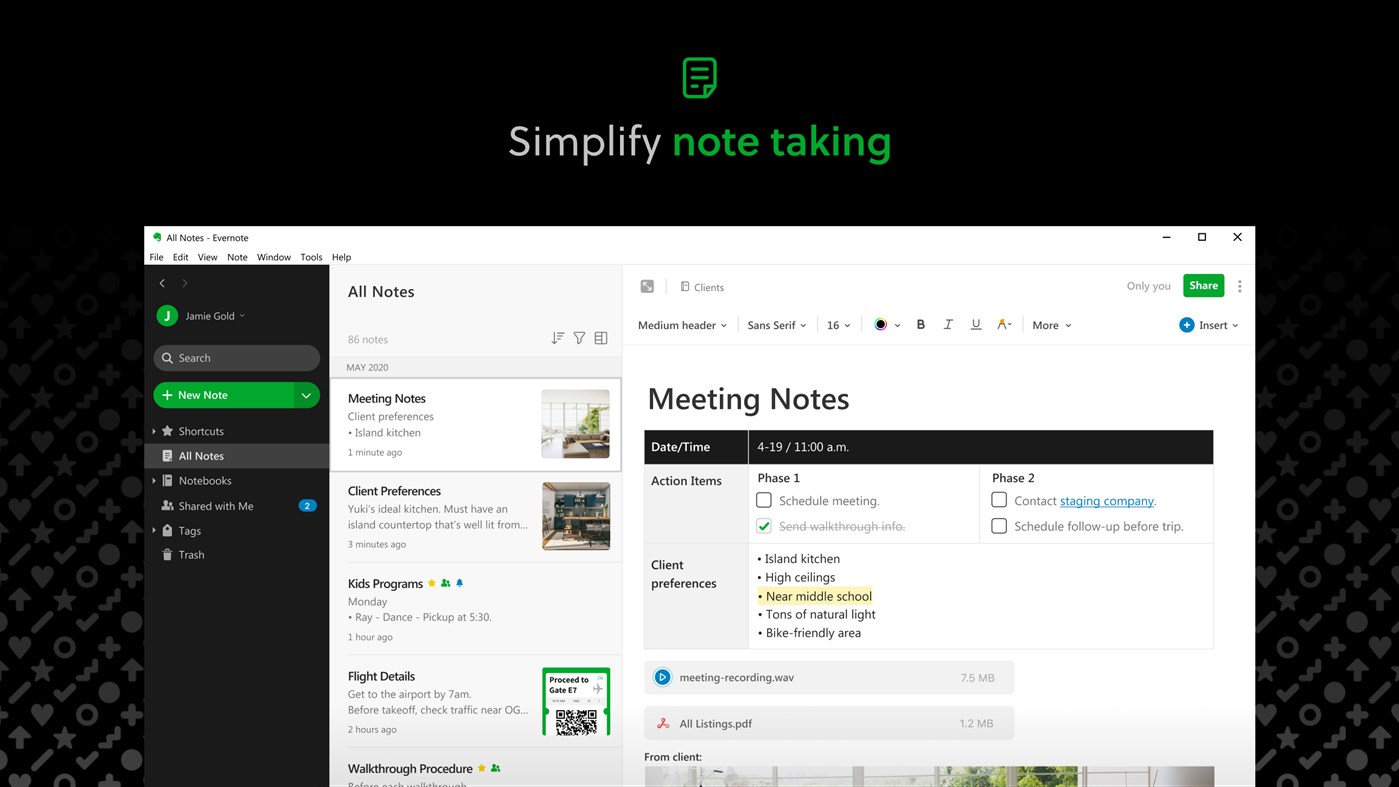 #1. Evernote (Windows) By: Evernote