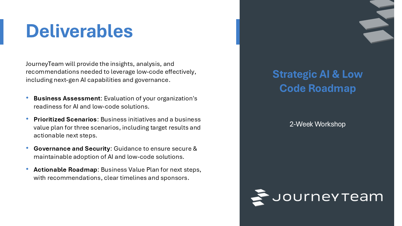 Snapshot 3 of Strategic AI & Low Code Roadmap: 2-Week Workshop