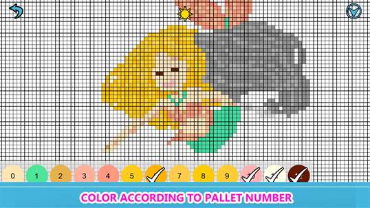 Mermaid Color By Number: Pixel Art, Sandbox Coloring Book screenshot 4