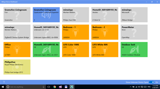 AllJoyn Device Dashboard screenshot 1