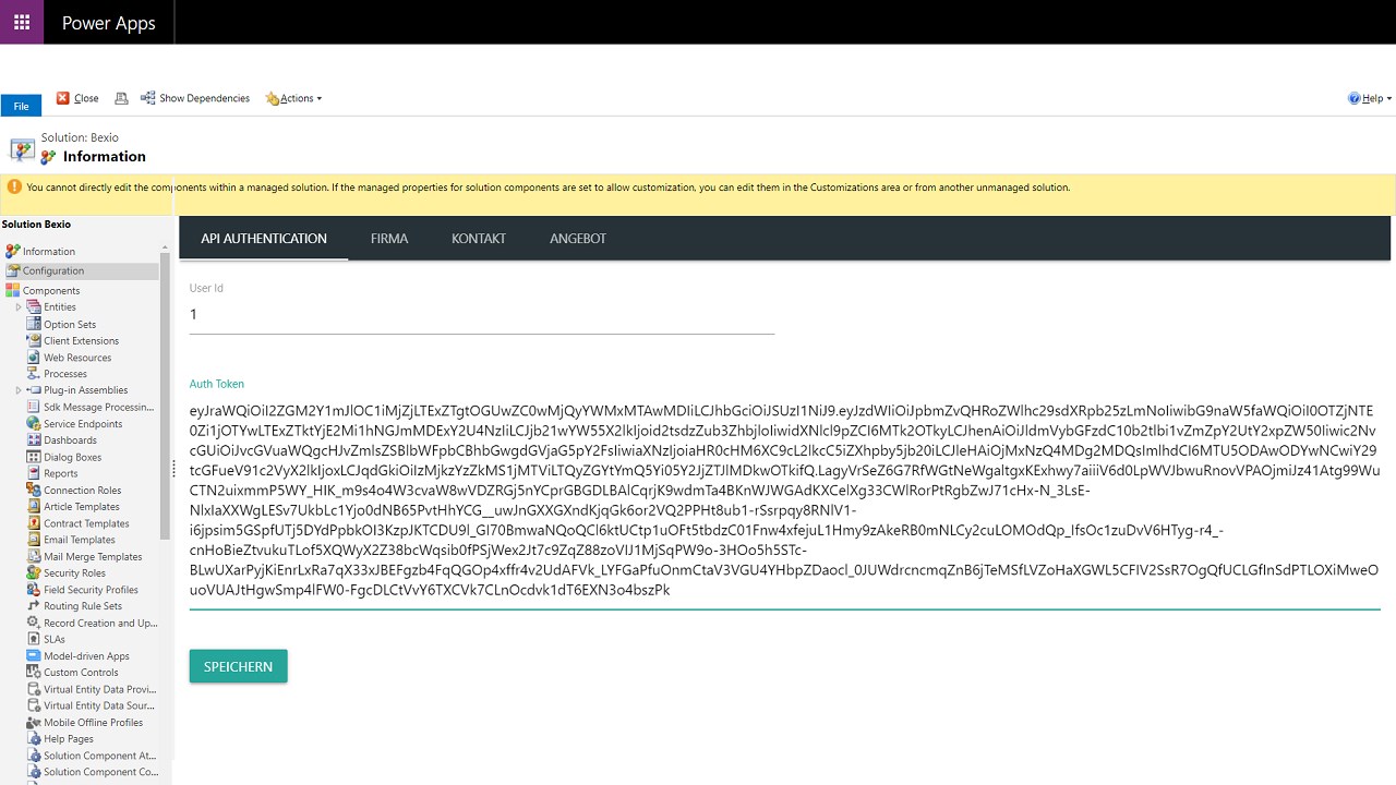 Snapshot 1 of Dynamics 365 Bexio Integration