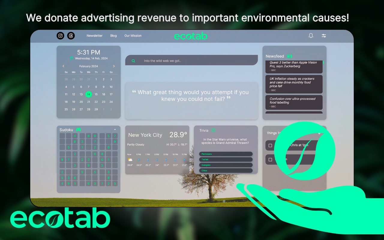 EcoTab: Support the Environment with New Tabs