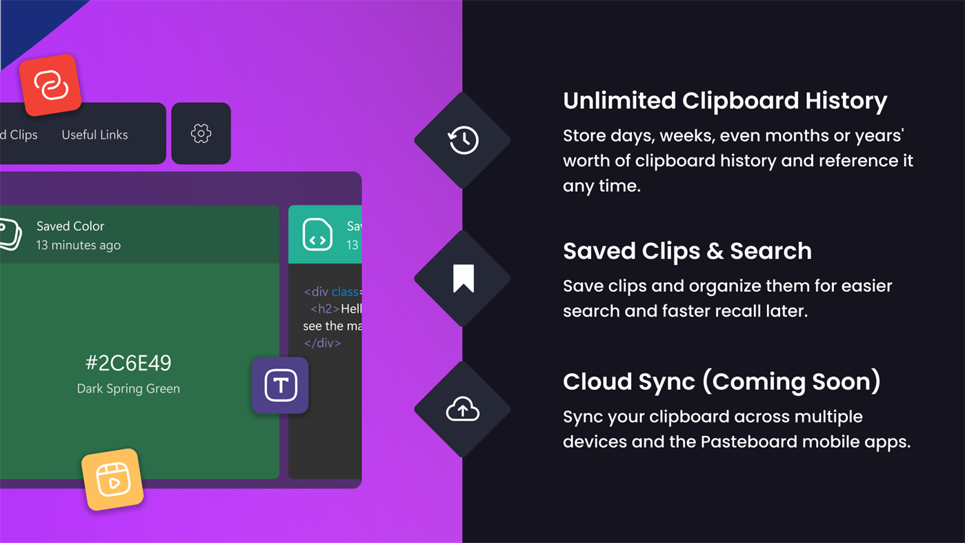 #2. Pasteboard | Clipboard Manager (Windows) Przez: SoFriendly LLC