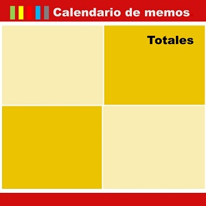 Calendario de Memos. Totales