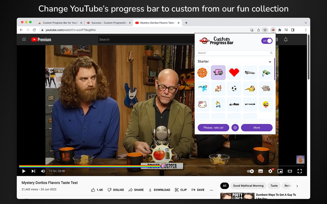 Custom Progress Bar for YouTube™