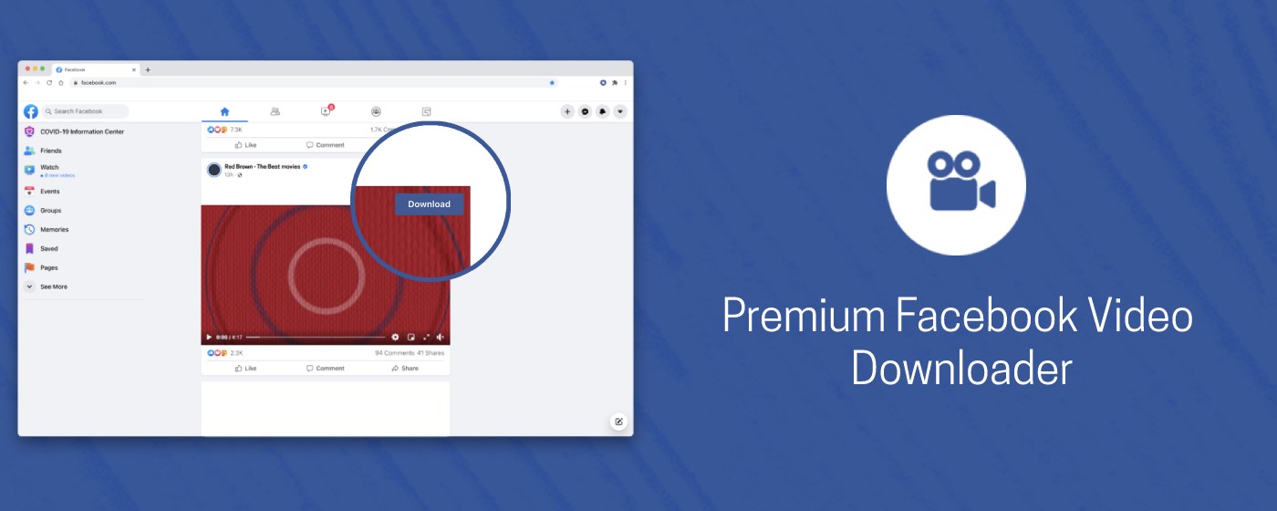 Premium Facebook Video Downloader promo image