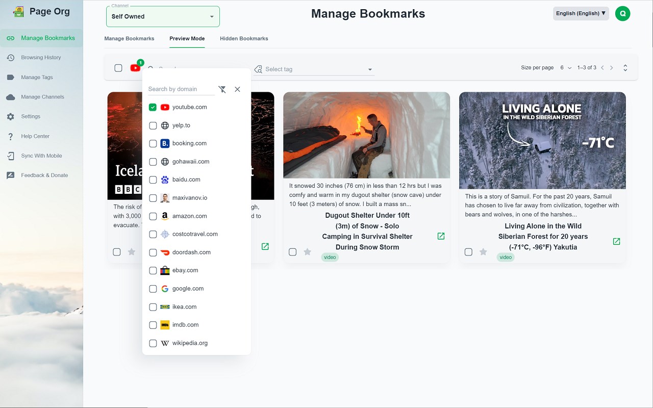 Bookmark, AI Tag & Screenshot Manager | Page Org