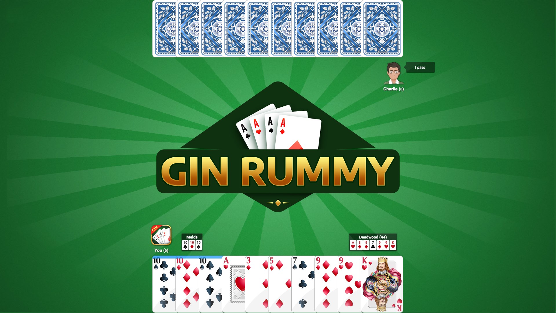 Gin Rummy  Play it online