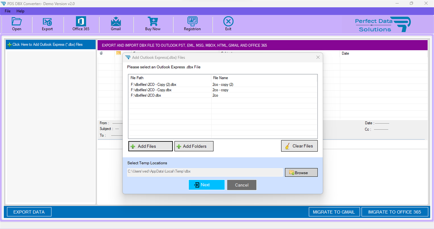 #2. DBX Email Converter (Windows) By: PERFECT DATA SOLUTIONS