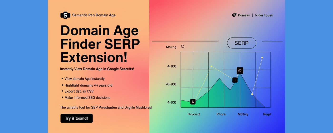 Domain Age Finder Google SERP - Semantic Pen marquee promo image
