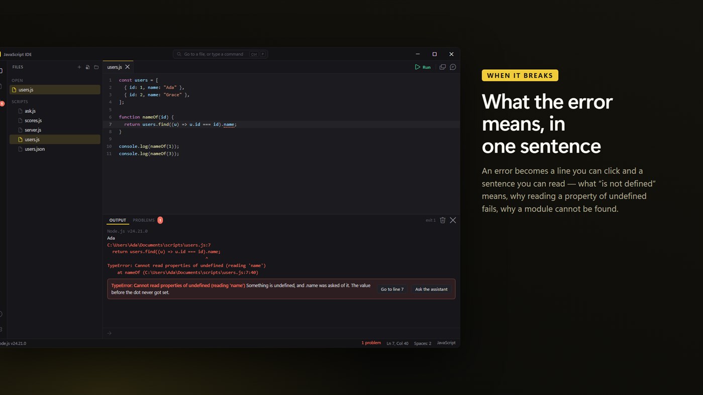 #3. Simple JavaScript Runner (Windows) De: EvlarSoft LLC