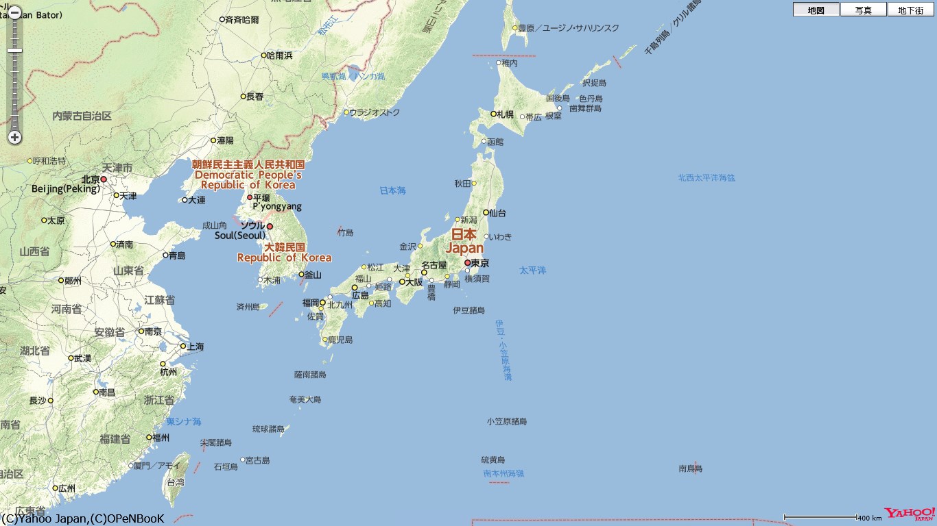 詳しい地図を表示できます。拡大してビル名や店舗名まで見ることができます。