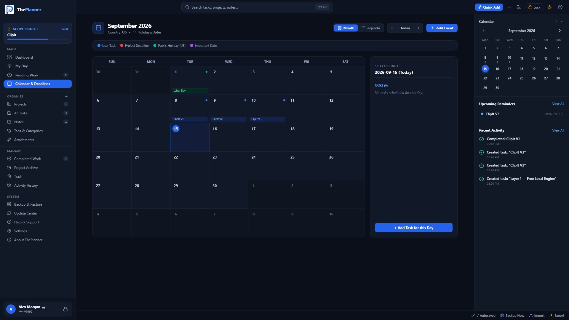 The Planner screenshot