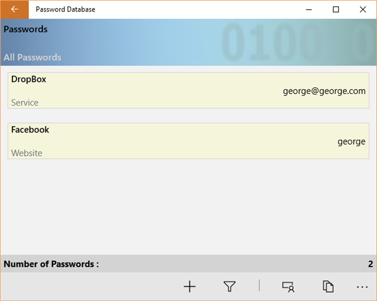 Password Database - PC - (Windows)
