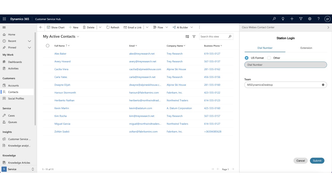 Snapshot 3 of Webex Contact Center for Microsoft Dynamics