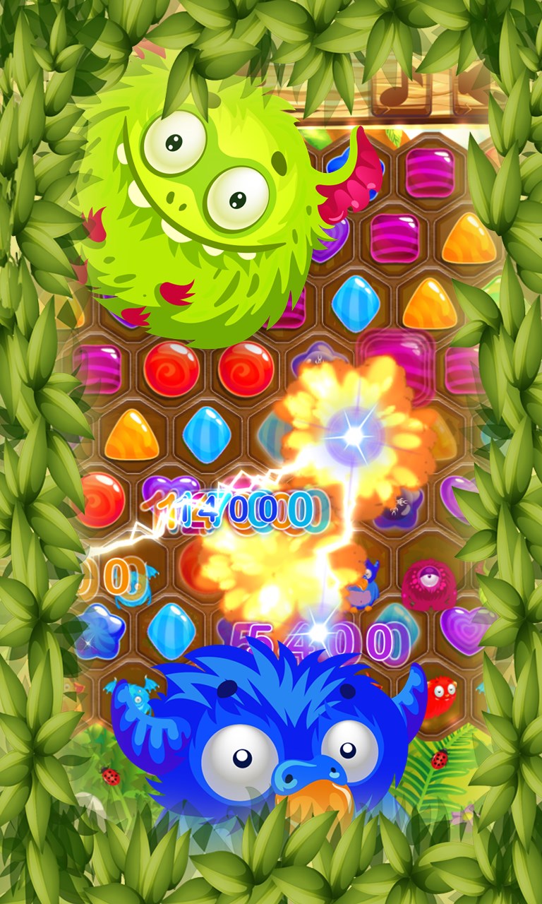 Obraz 4 Jewels Candy Frenzy Hexagon windows