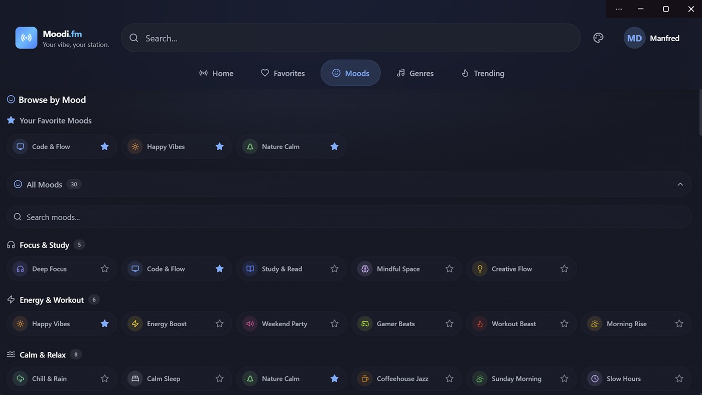 #6. Moodi.fm – Internet Radio & Music Discovery (Windows) By: CodeView