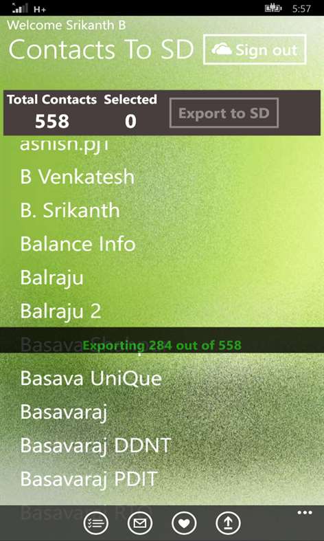 Contacts To SD Screenshots 1