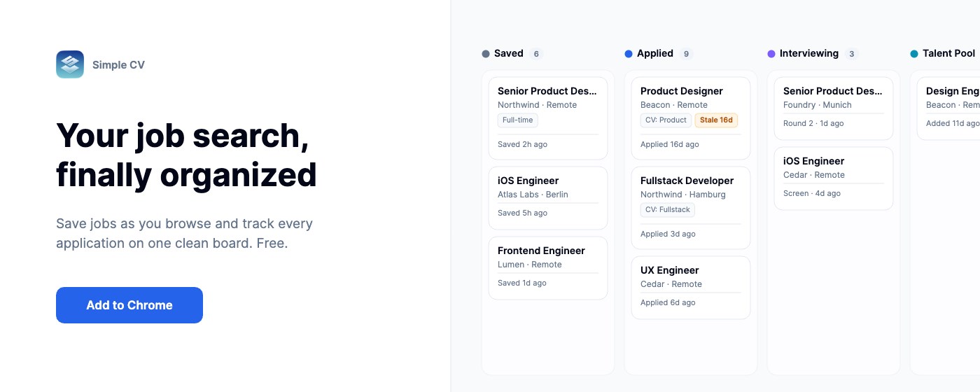 Job Application Tracker – Simple CV