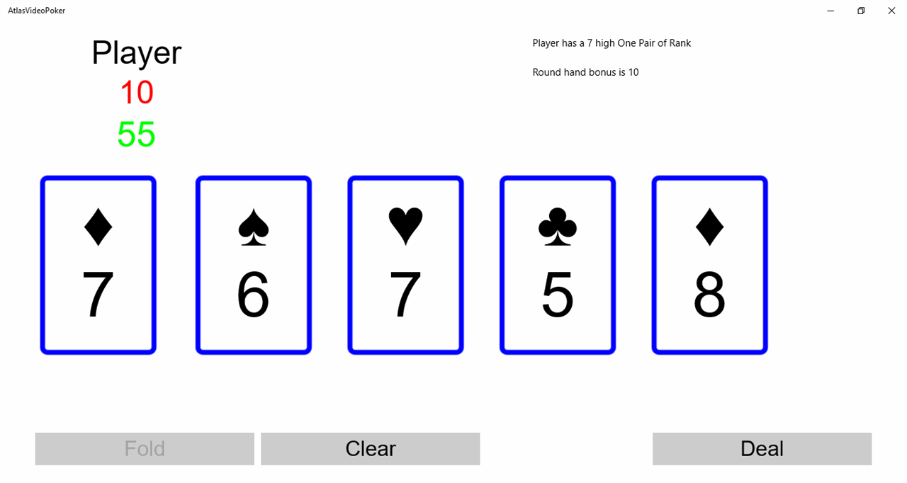 Atlas Video Poker screenshot 1