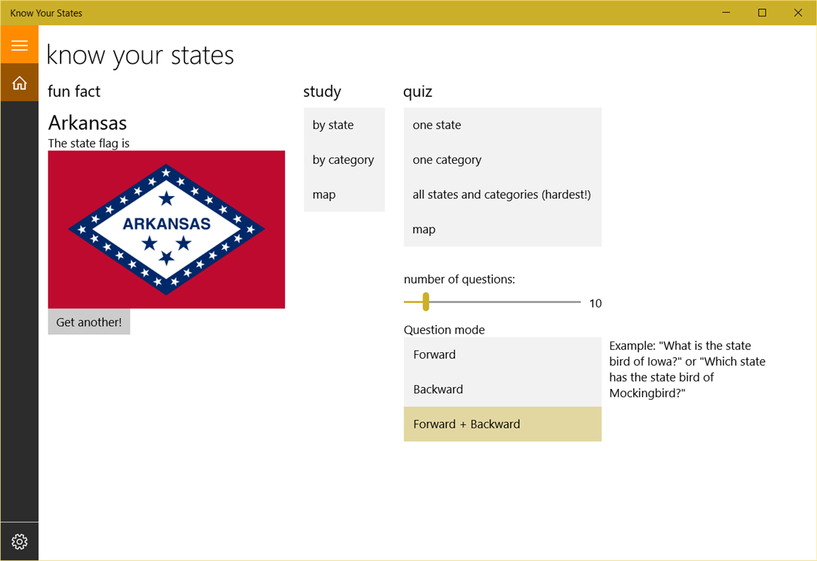#1. Know Your States (Windows) Podle: gregstoll.com
