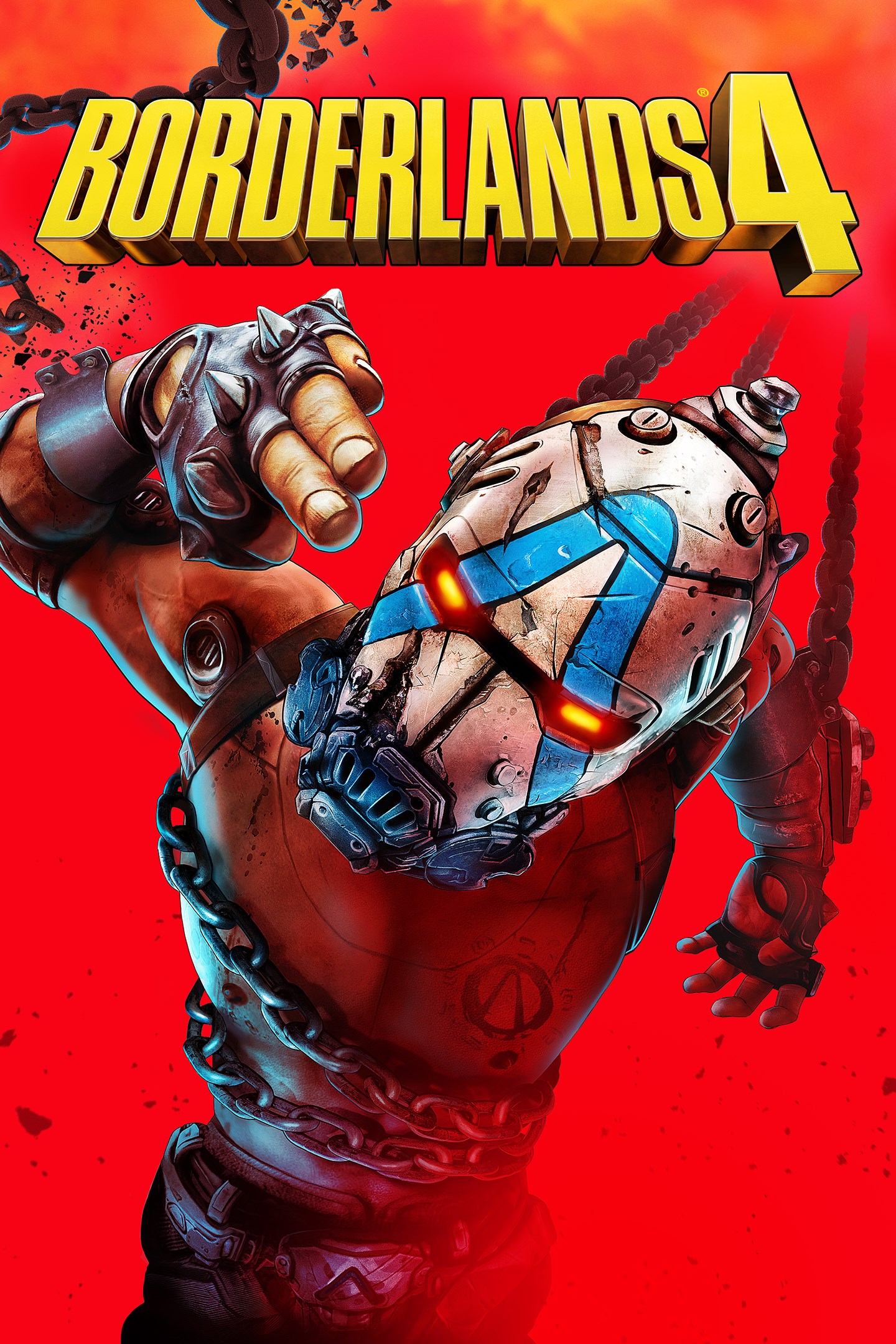 Borderlands 4 game cover featuring a Psycho enemy posing dynamically