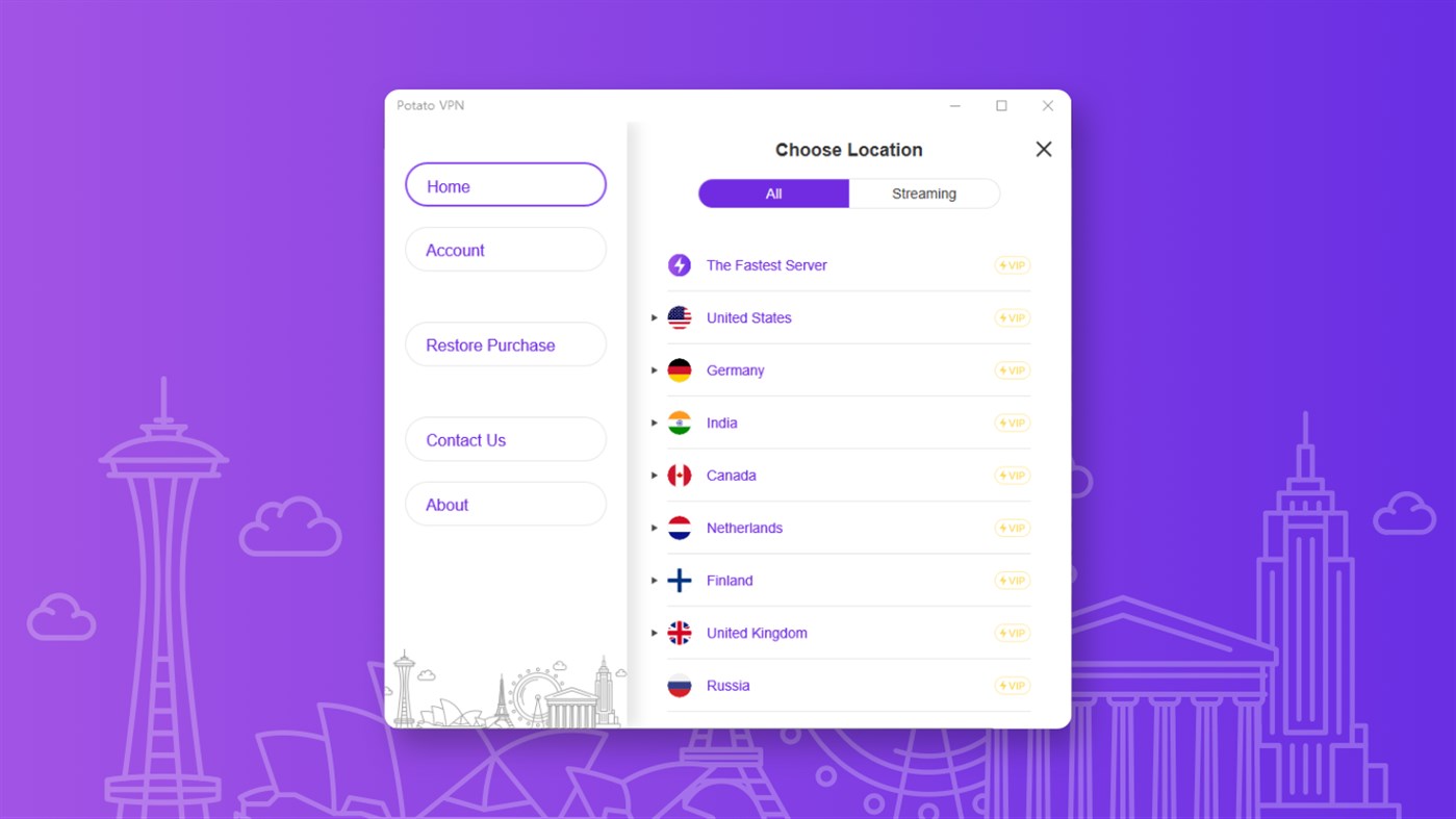 #2. VPN PotatoVPN - Best Unlimited Proxy (Windows) di: FASTPOTATO PTE. LTD.