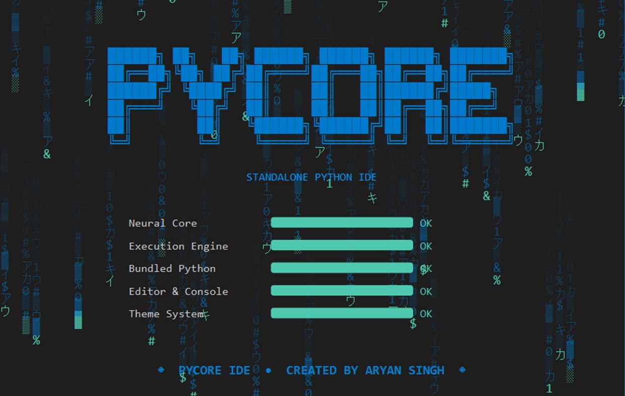 #1. PyCore IDE (Windows) Podle: aryansingh783