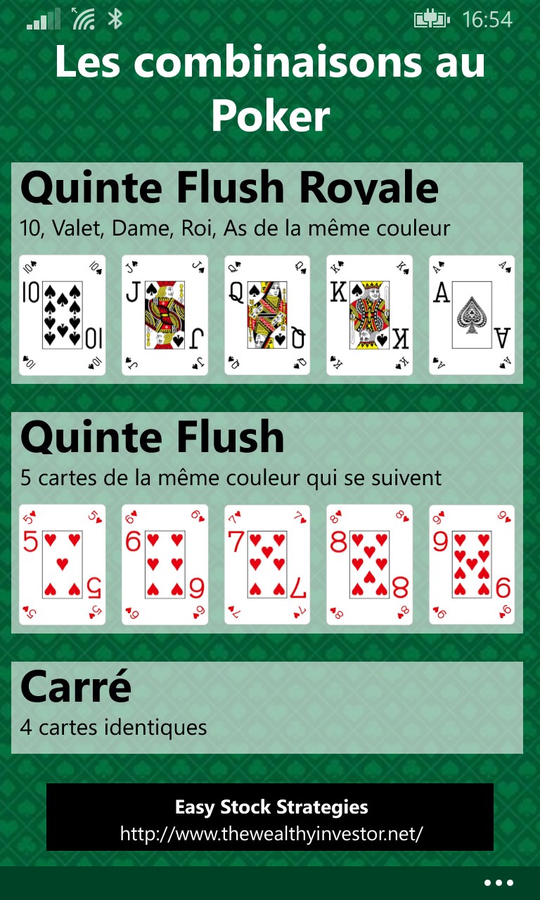 Poker Combinaison English