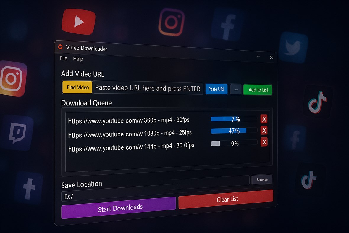 #1. Video Downloader Pro (Windows) By: aria vision
