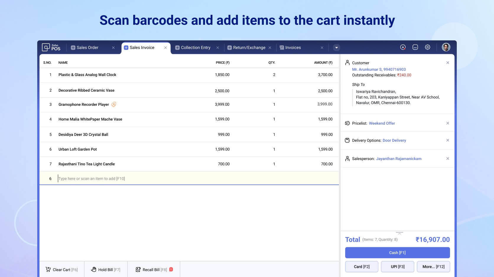 Retail Billing - Zoho POS screenshot