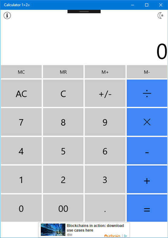 #2. Calculator 1+2= (Windows) 由: PeterCarrington