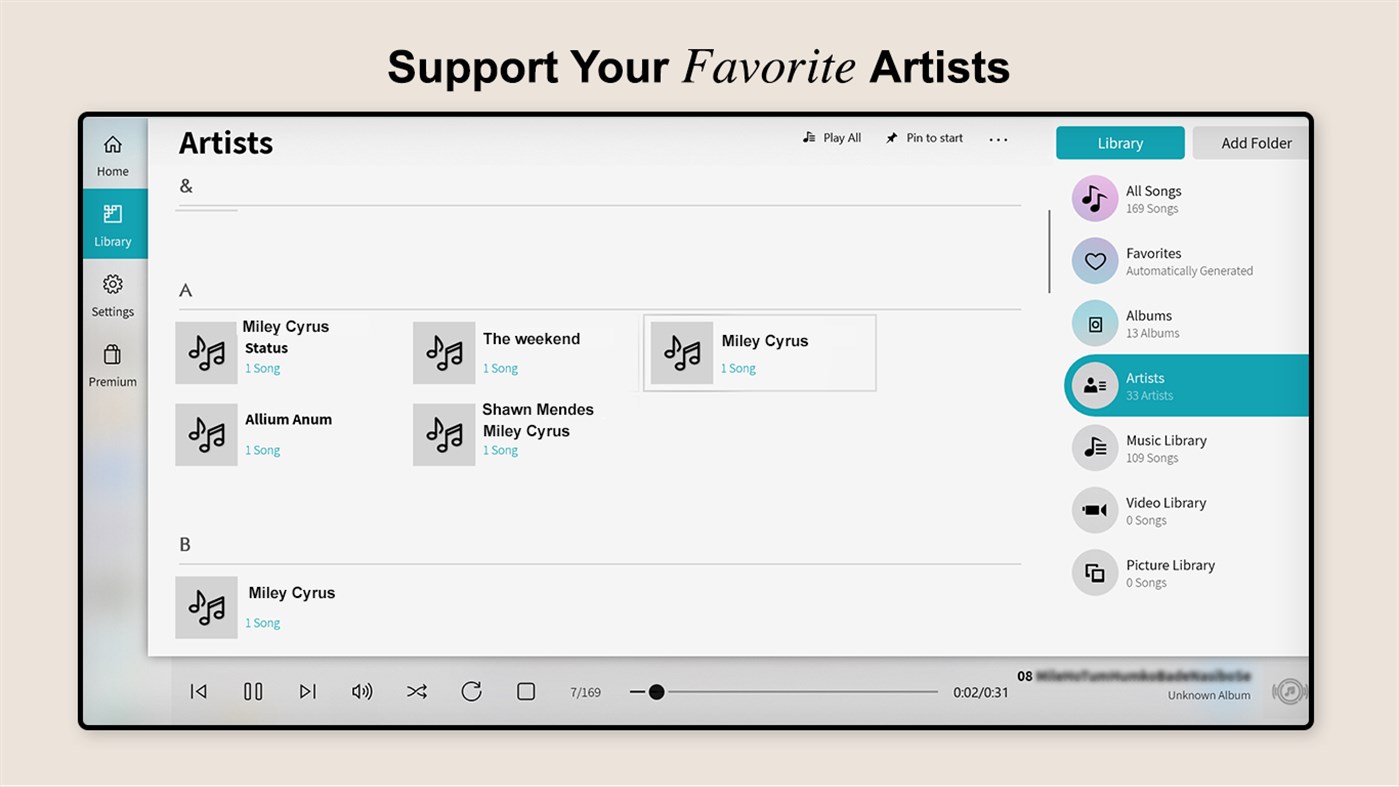 #5. Music Player - Audio Player & Bass Booster (Windows) By: Sandpiper Studio