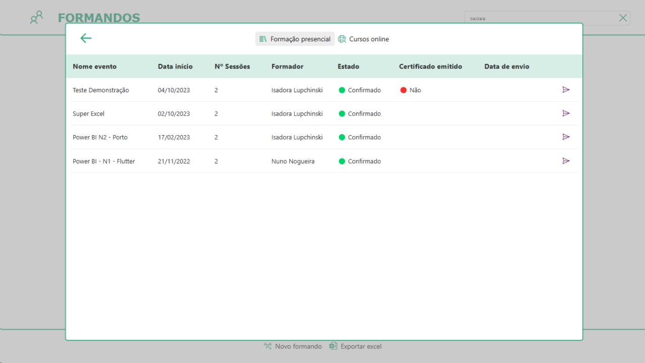 Snapshot 3 of Training App