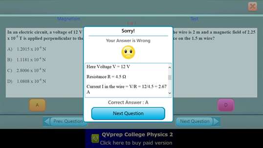 QVprep Lite College Physics Volume 2 screenshot 9