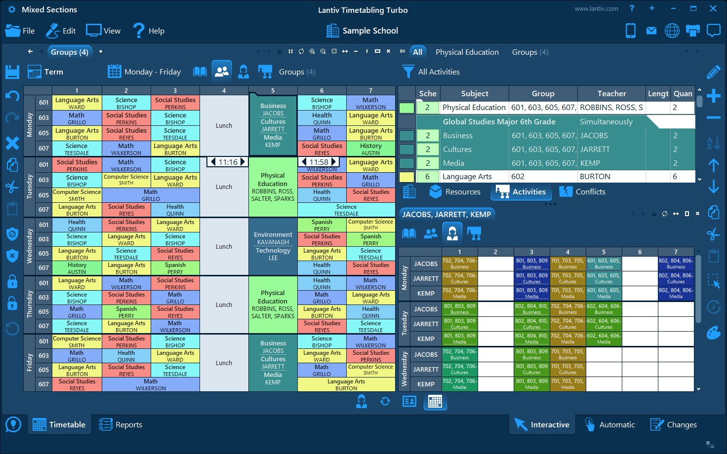 Timetabling Turbo - School scheduling software screenshot