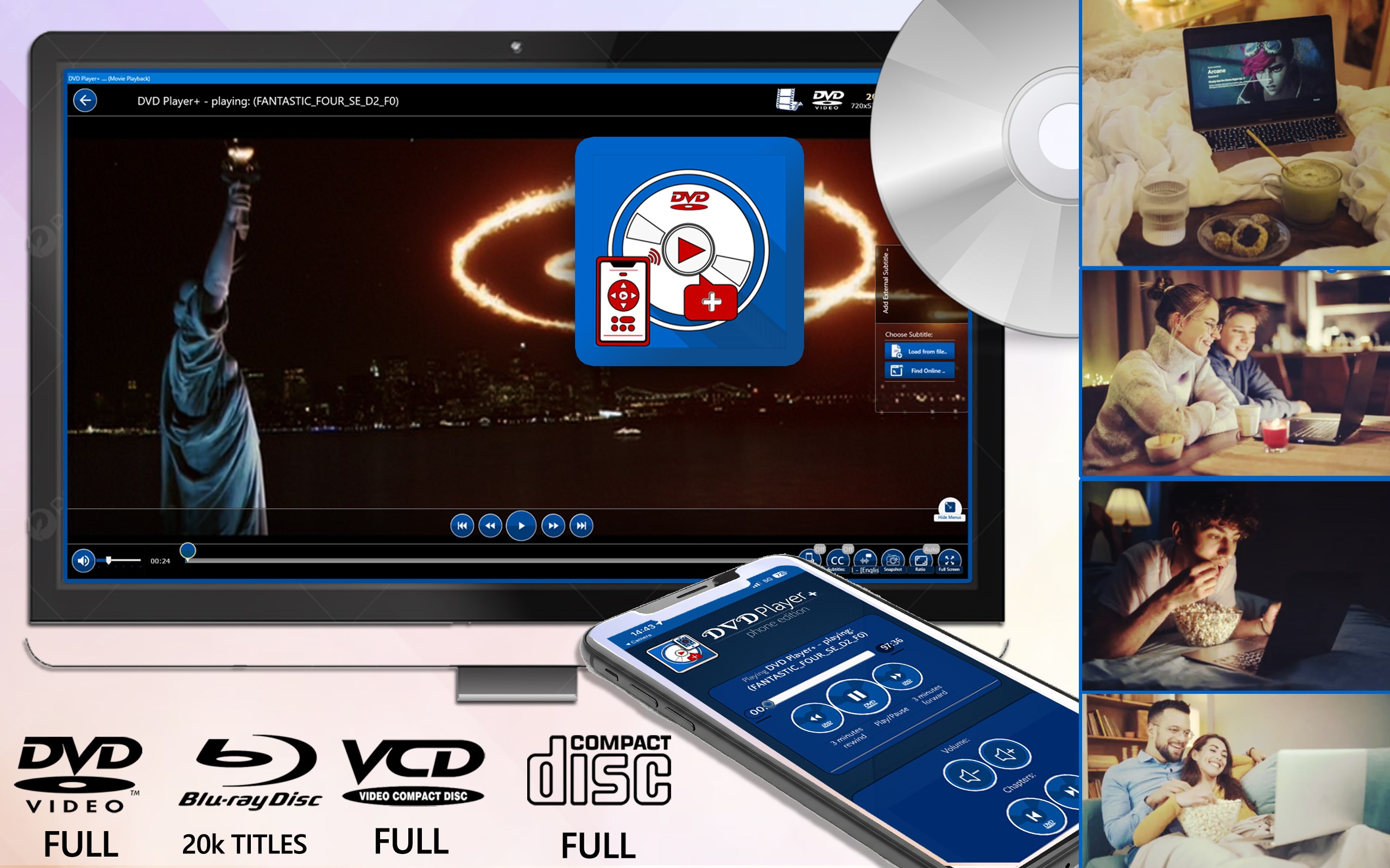 DVD Player+ — DVD Menu & Subtitle Playback - Free download and