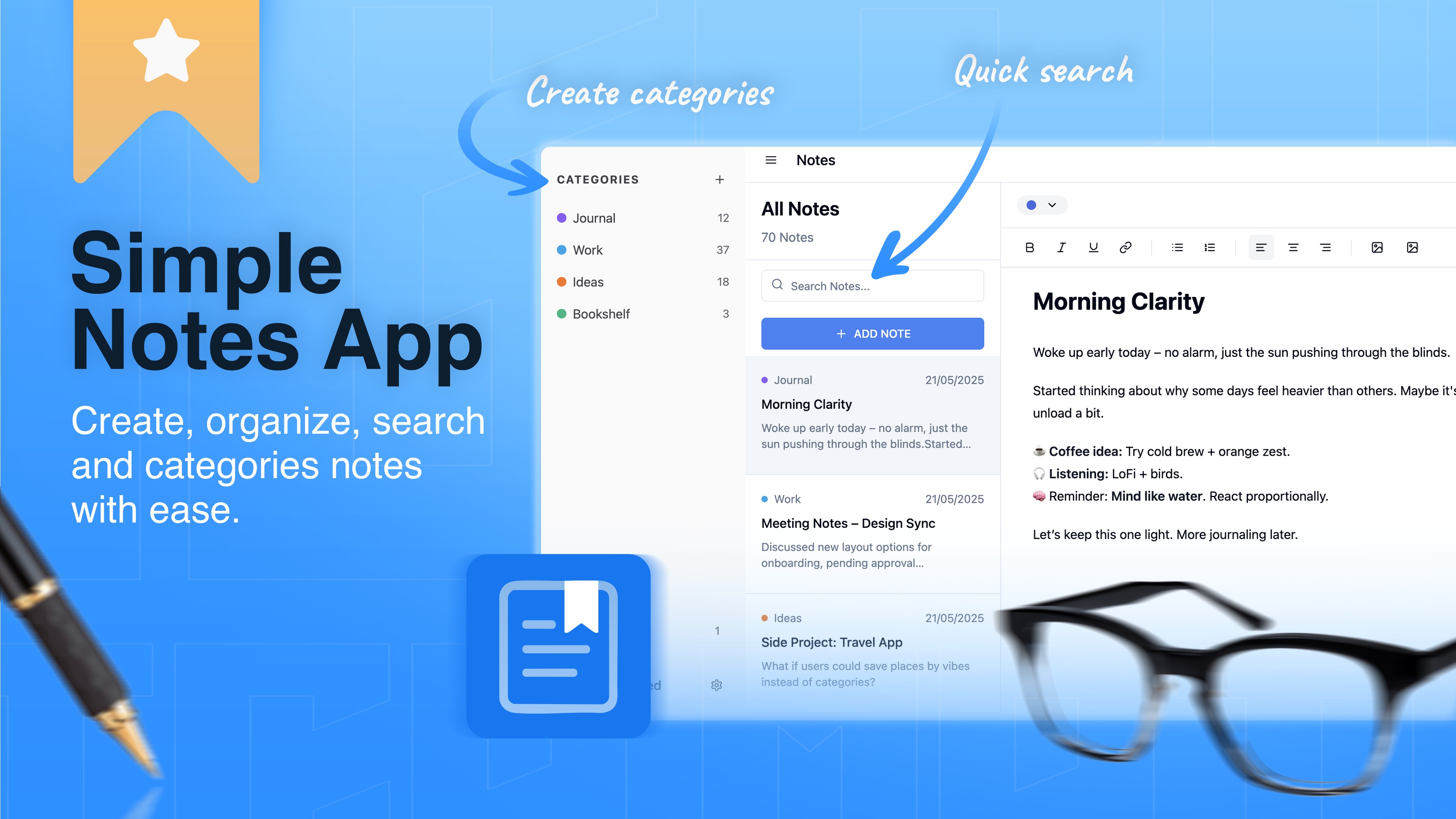 Notebooked - Notes, To-do & Journal screenshot