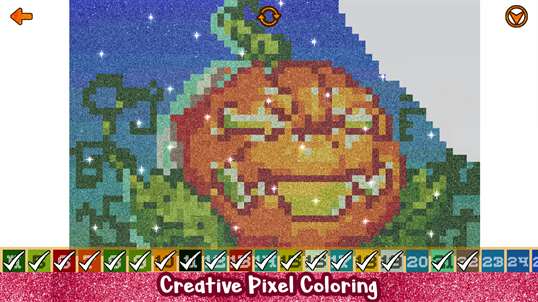 Halloween Glitter Pixel Art - Color by Number screenshot 1