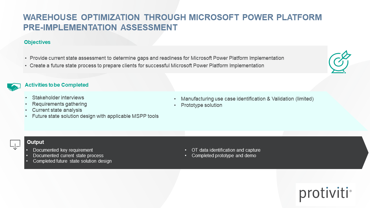 Snapshot 1 of Low Code Power Platform for Manufacturing Optimization Pre-Implementation Assessment - 4 Week Implementation